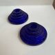 Pair of blue glass candlesticks