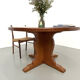 Brutalist round table in solid oak, 1960s.