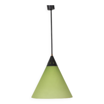 Lustre vintage années 60 en verre vert, design italien