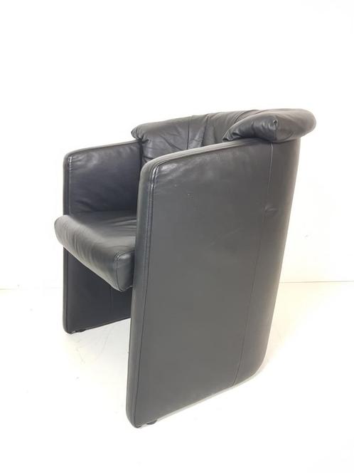Black leather armchair Rolf Benz