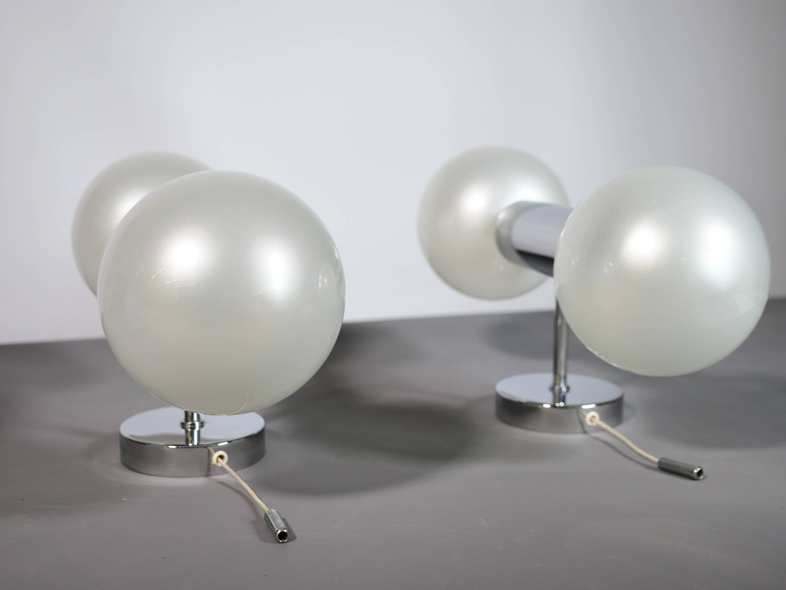 Space Age Wall Lights in Chrome by Motoko Ishii for Staff, 1970s