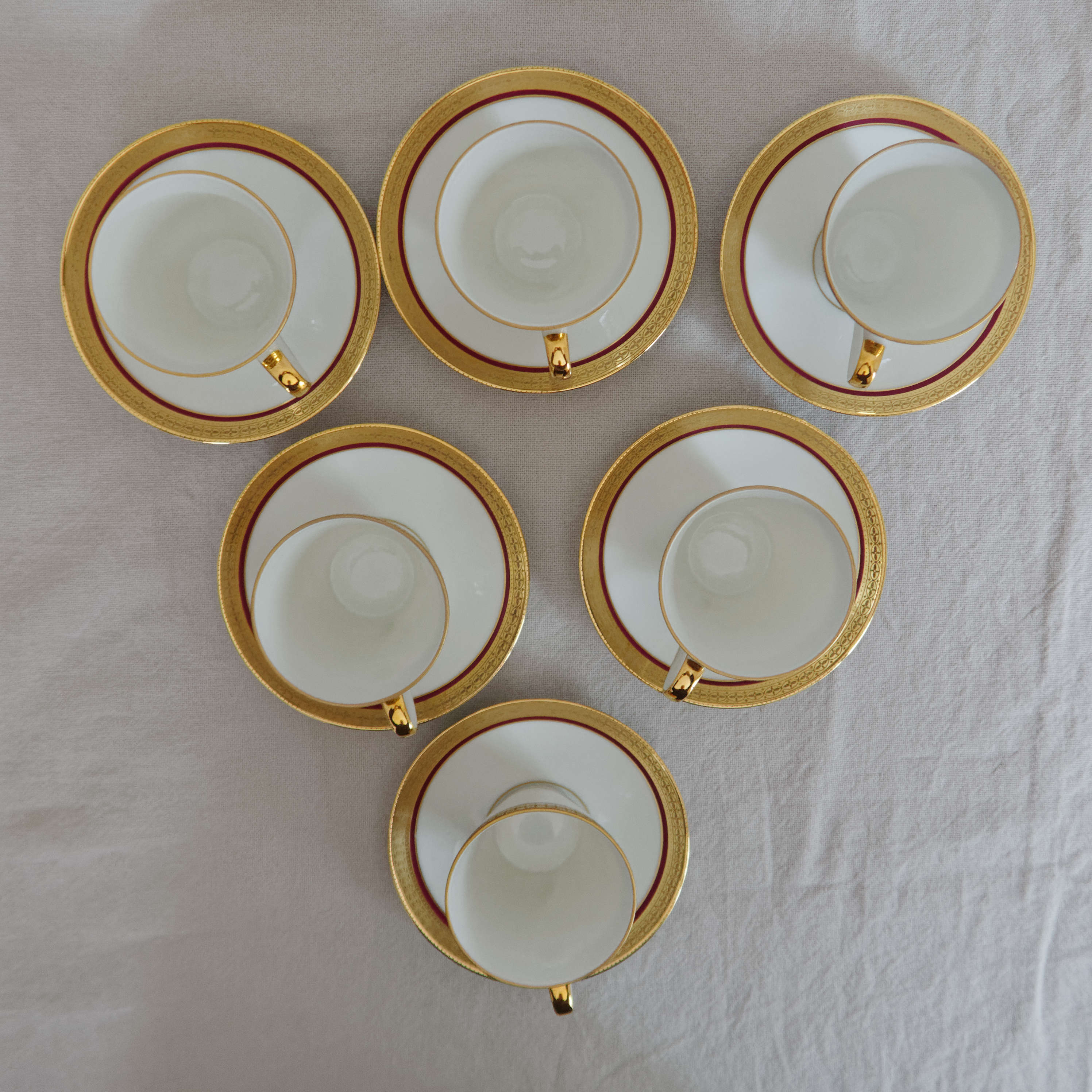 6 coffee cups and porcelain cup Hertel Jacob Bavaria Germany