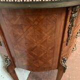 Louis XV style half-moon chest of drawers in marquetrya bottom of cubes XX century