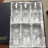 6 Cristal Grand Duc stemmed glasses for wine or water in genuine crystal