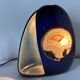 Sculptural lamp in ceramic and slice of agate, France 1970 signed.
