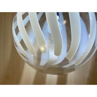 Contemporary transparent and white sphere pendant in murano glass