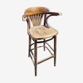 Curved wooden bar stool