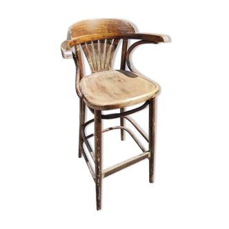 Curved wooden bar stool