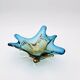 Murano Sommerso Blue Amber Sculpture Bowl 23cm