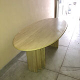 Vintage travertine oval table