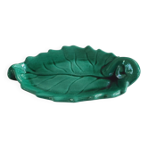 empty pocket cup leaf shape green ceramic slip