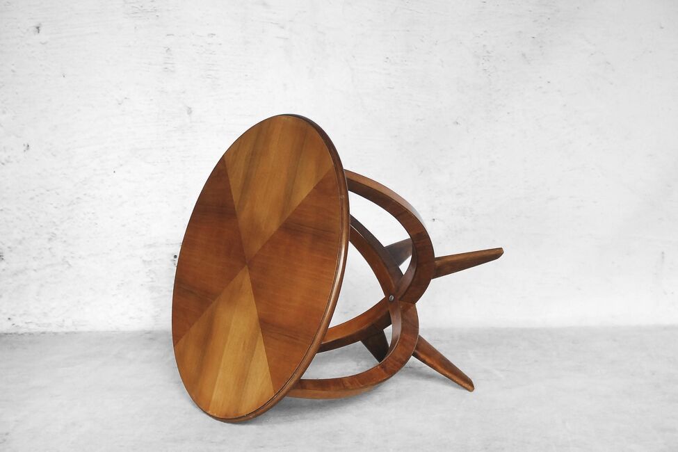 Table Walnut Bydgoskie Fabryki Mebli Poland 1950 s