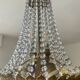 Hot air balloon chandelier in brass and crystal pendants