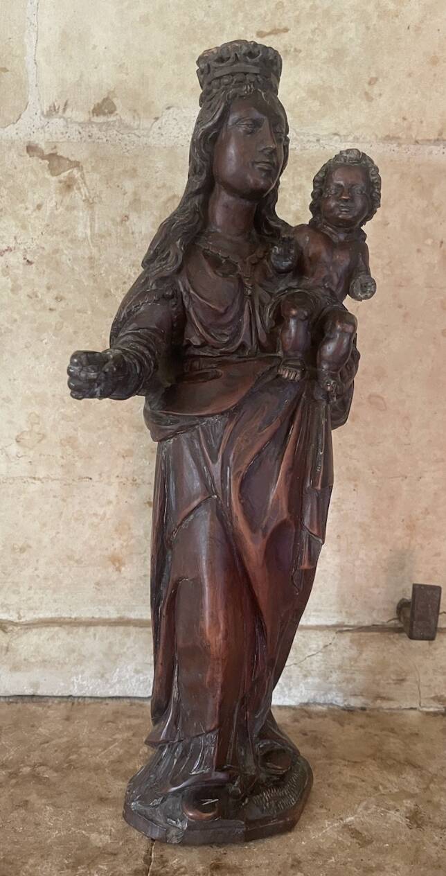 Virgin and Child - Wooden sculpture - 33 cm - France - 18th century