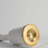 White Opaline Glass & Brass Heiberg Table Lamp, Denmark, Mid-19th century