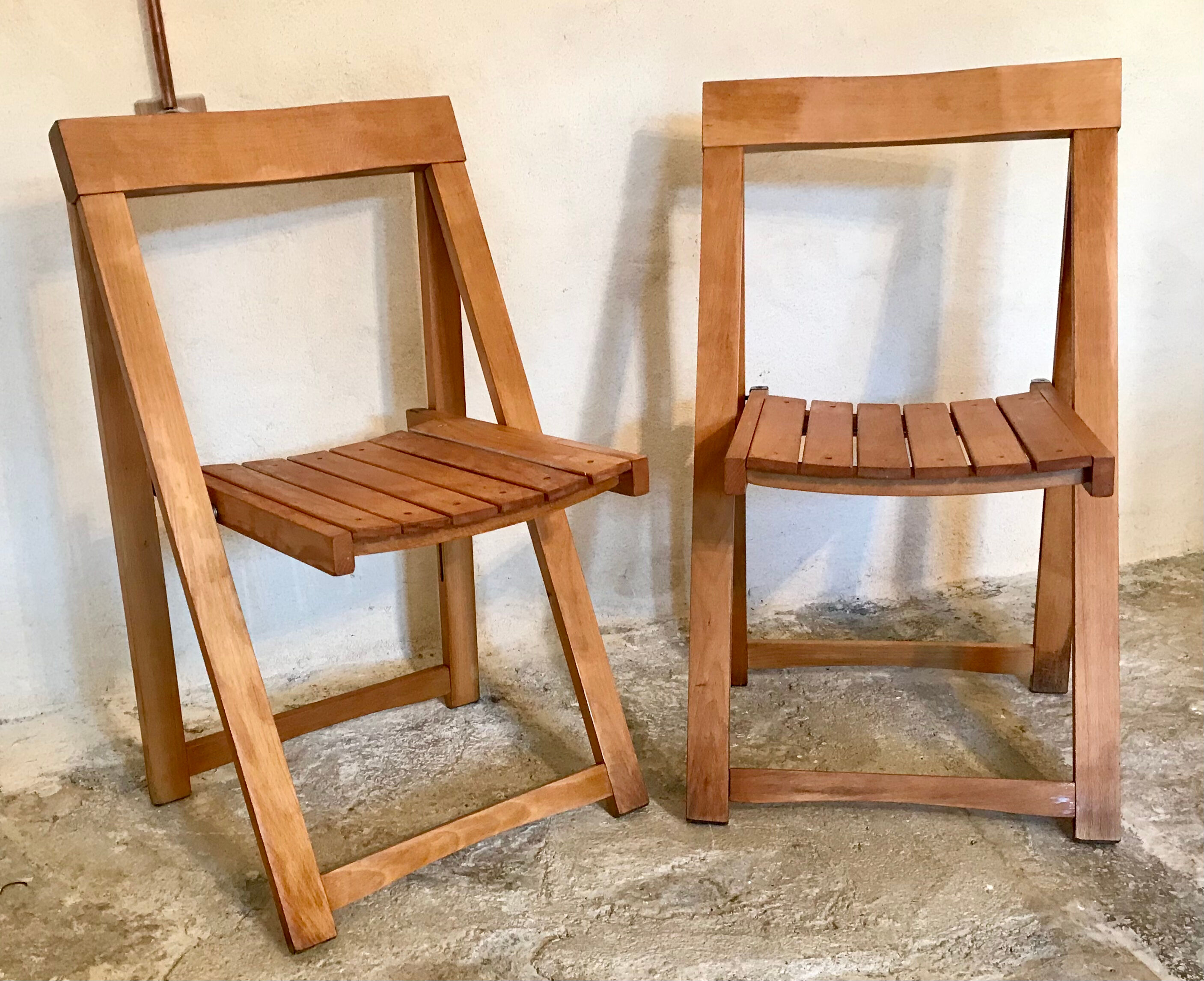 Pair of vintage folding chairs 1960's