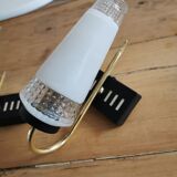Paire d'appliques laiton et verre 1960