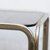 Metal coffee table Gold smoked top Italy 70