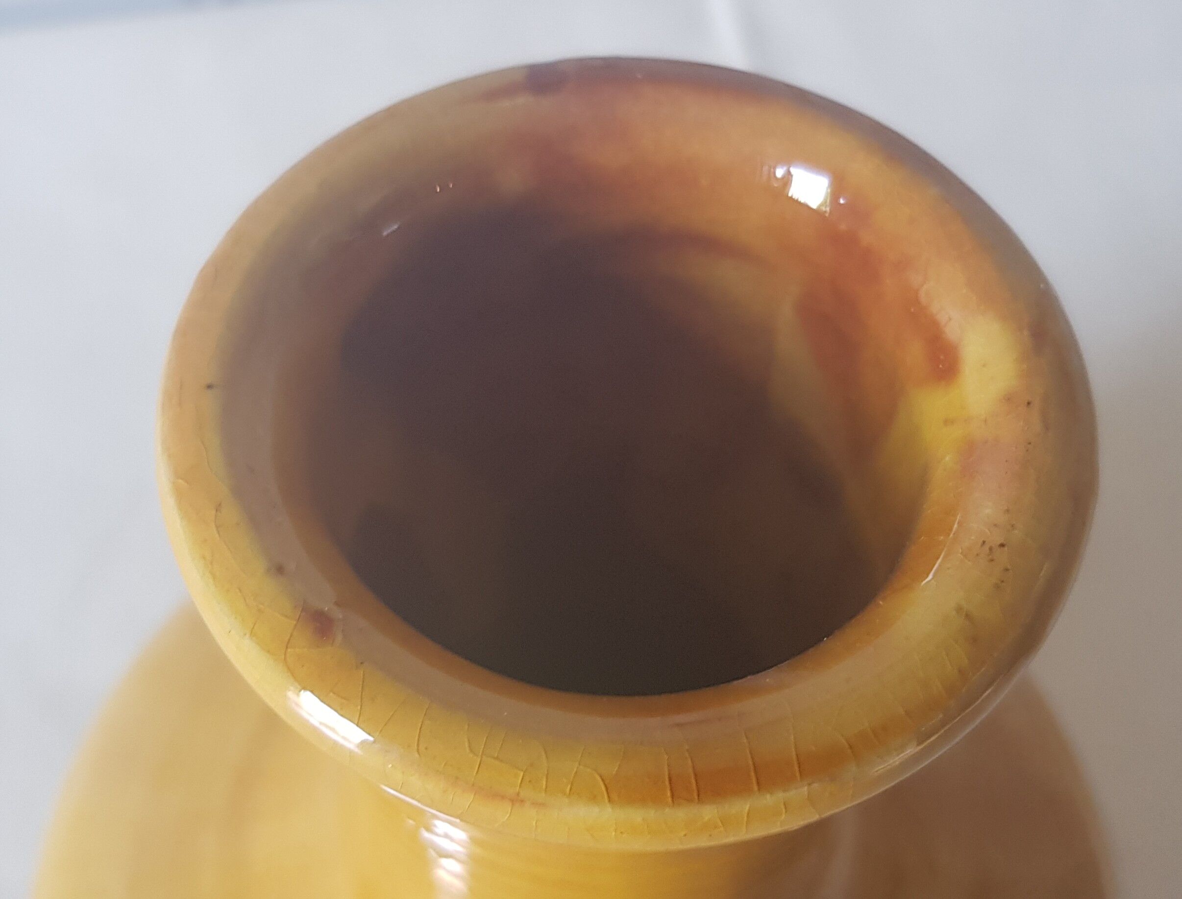 Ochre ceramic vase