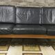 Scandinavian 3-seater black leather sofa from the 1970s