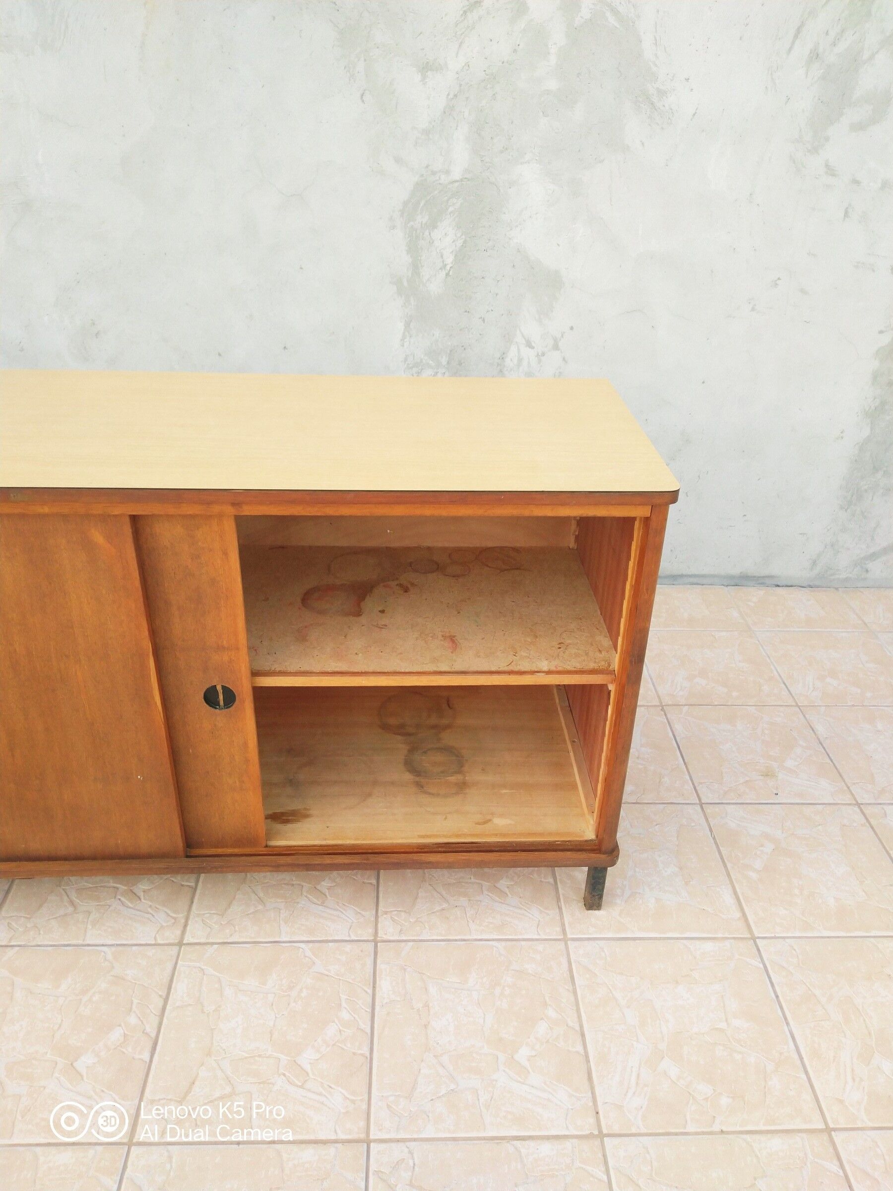 Vintage oak veneer line buffet (2)