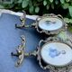 Pair of baroque brass coat hooks