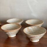 4 bols en grès décor Japonisant