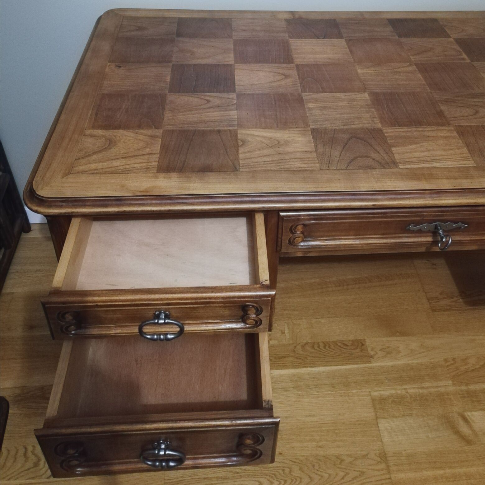 Louis XV style oak minister's desk