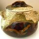 Vegetable dish, covered pot, glazed ceramic art, 1970s, signature to be identified
