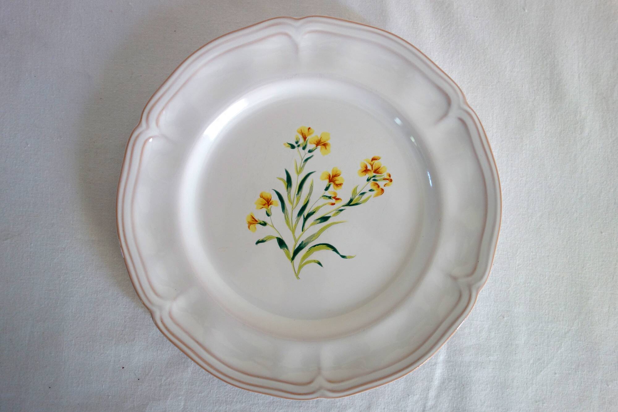 6 large flat plates Pierre Motton for Gien circa 1930