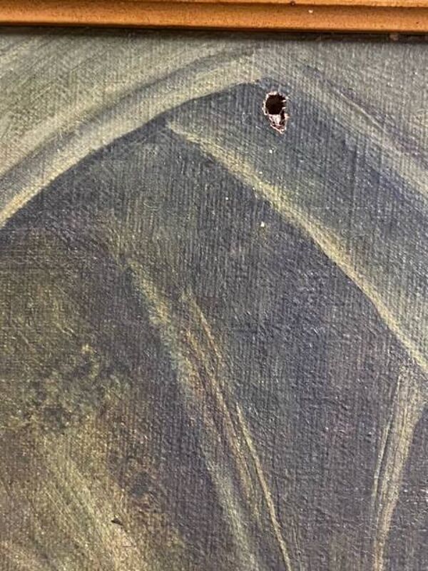 Toile de 1925, moines dans une église