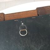 Miroir brutaliste vintage en chêne massif