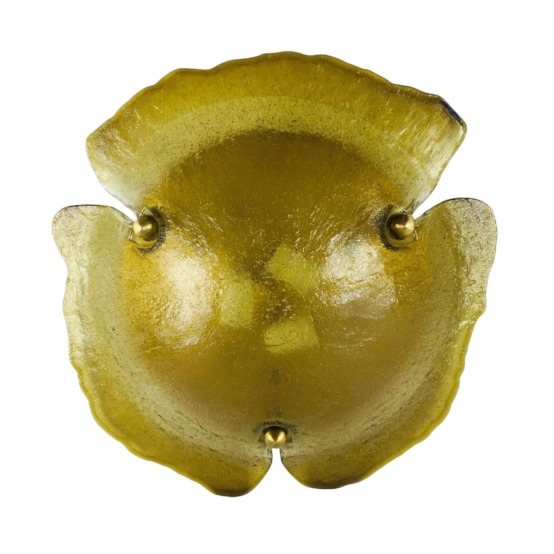 Grand plafonnier en verre de Murano en forme de fleur de Peill & Putzler, années 1970