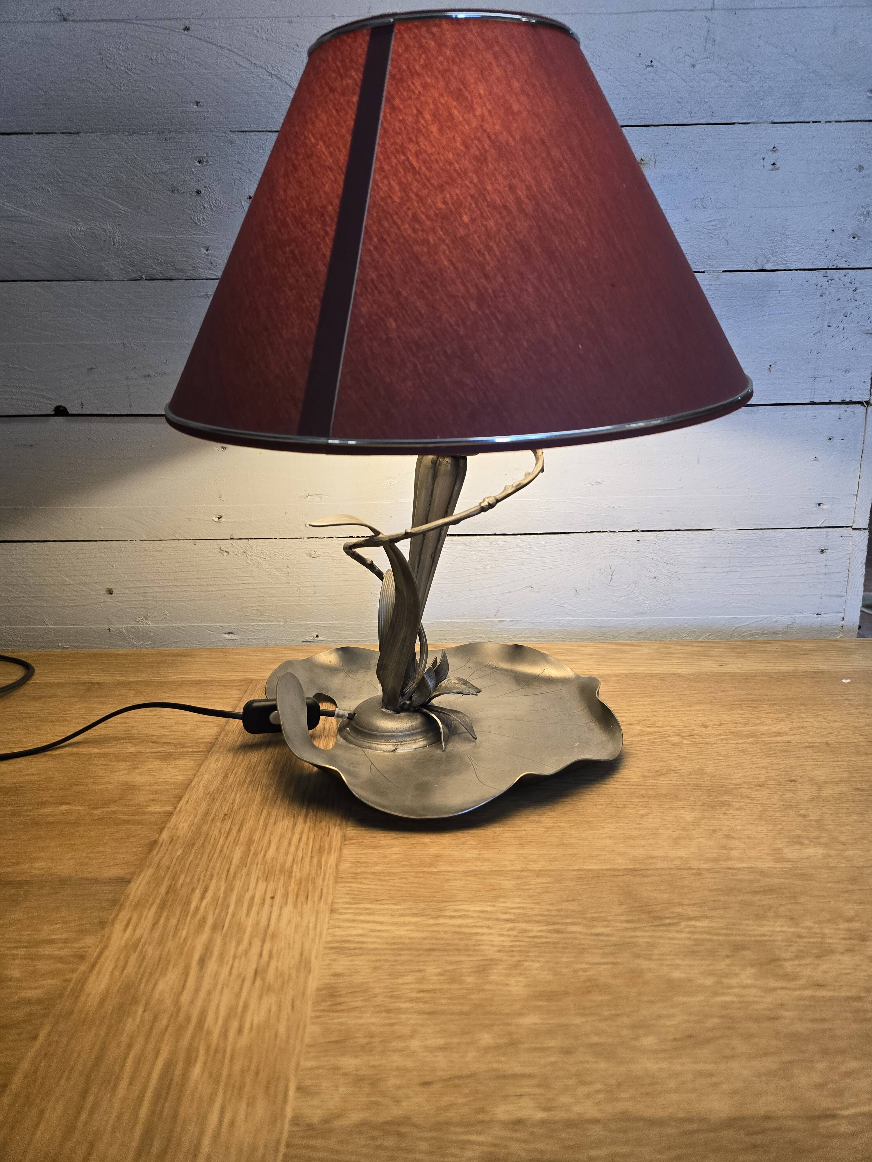 Lampe art déco en étain des années 1930