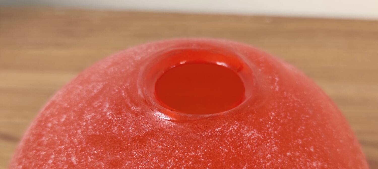 Pair of Murano vases by Seguso - Vintage Corroso glass in orange.