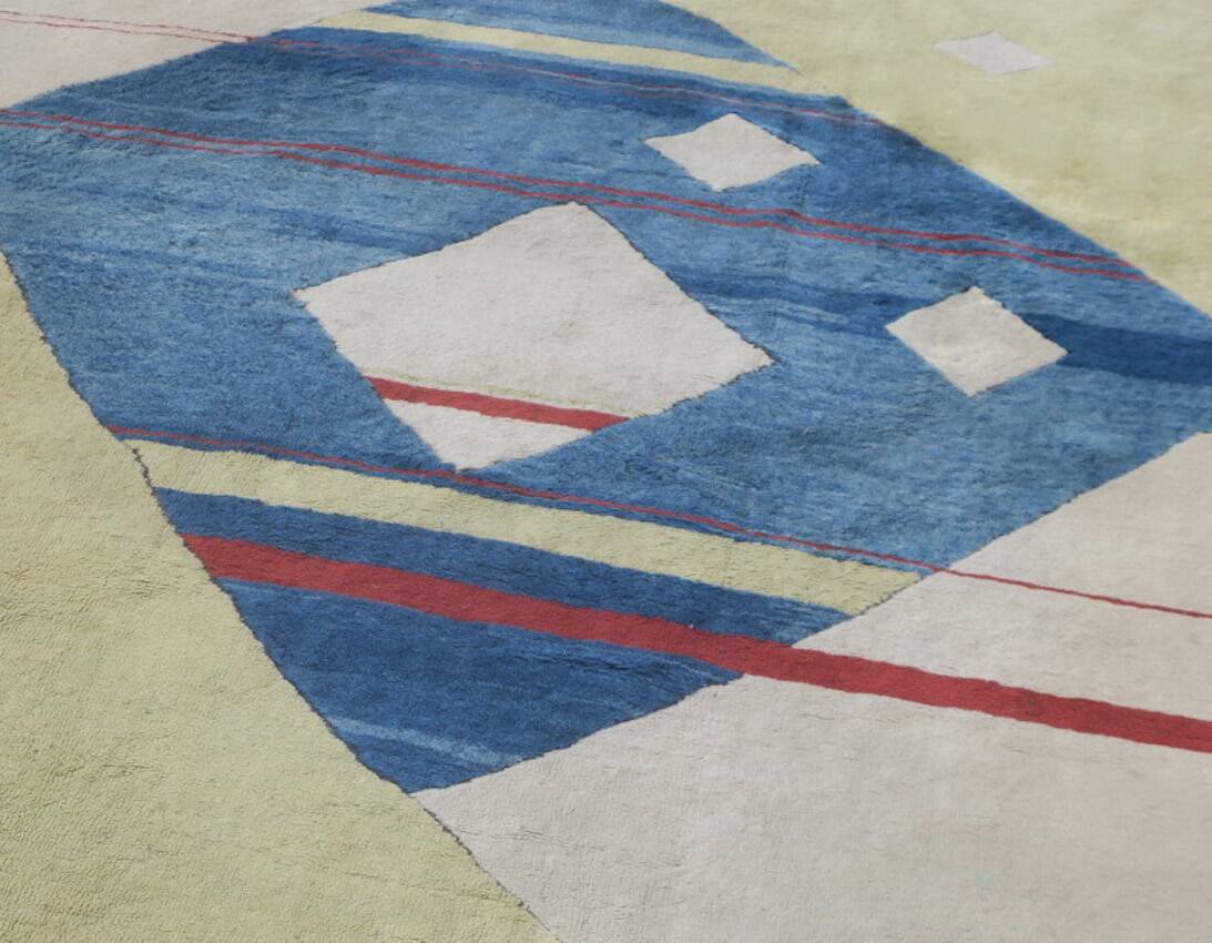 Tapis Bauhaus noué à la main, années 1970