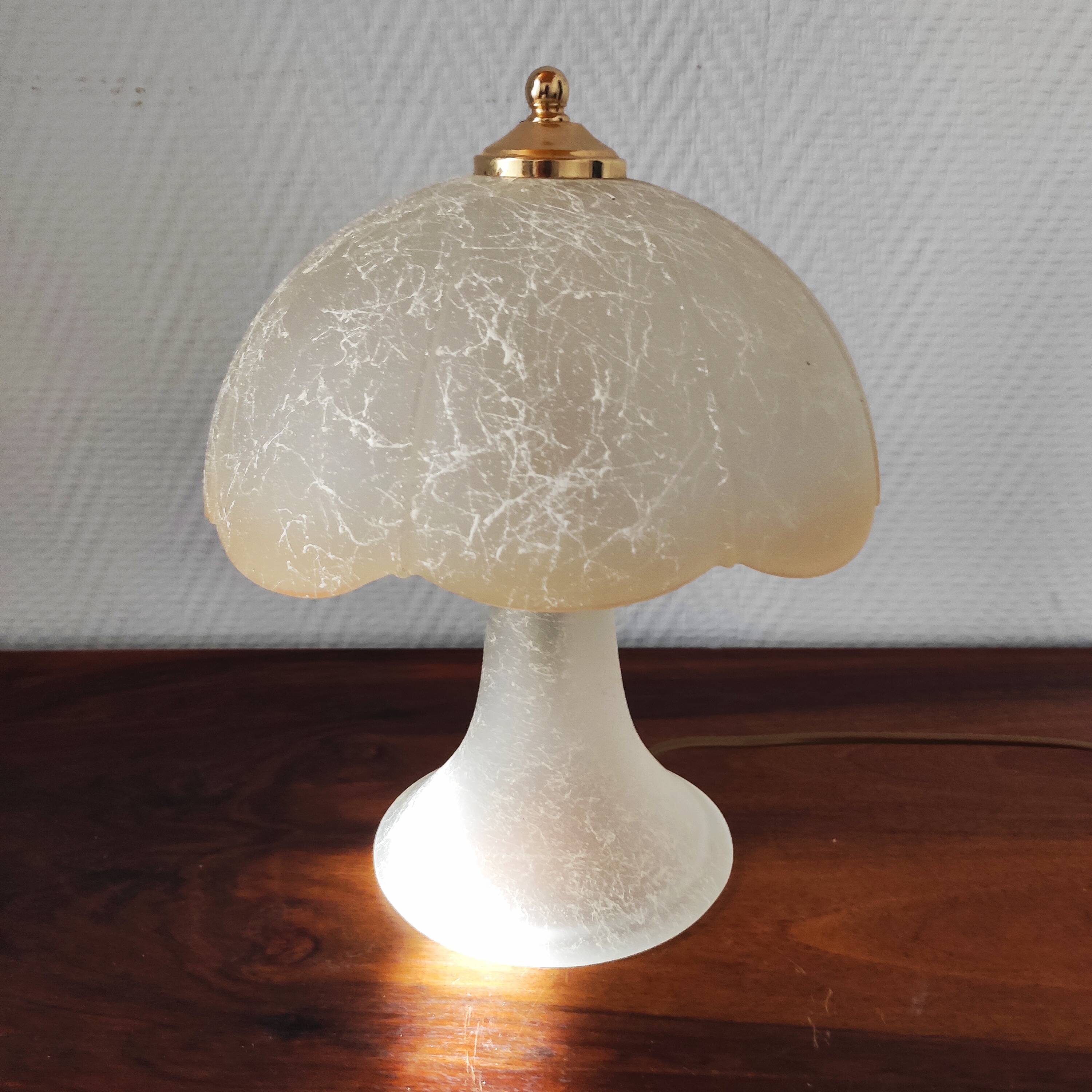 Vintage glass mushroom lamp