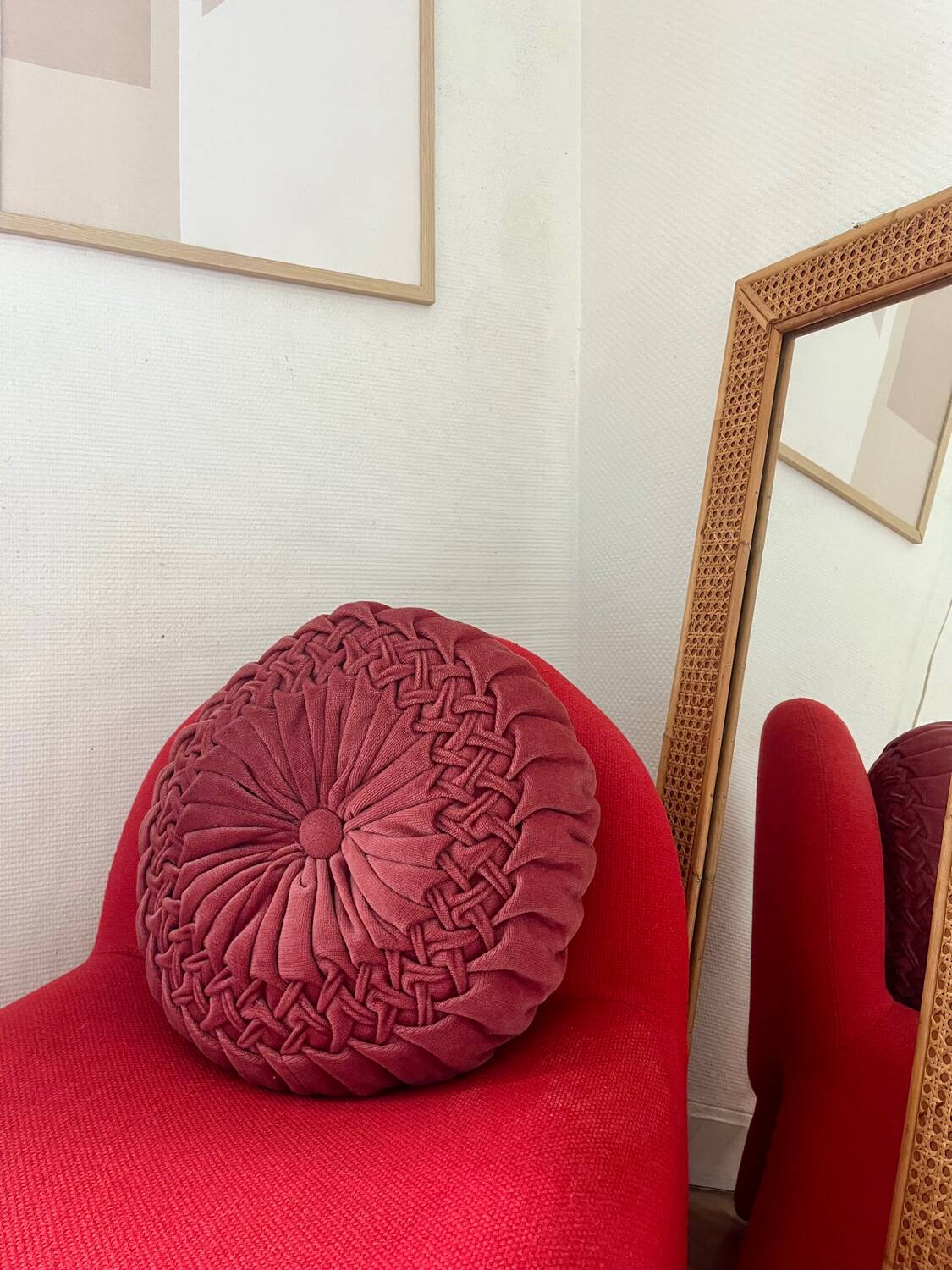 Coussin rond velours