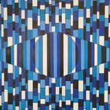 Blue lines HST oil on canvas signed Francis Bobin 2023