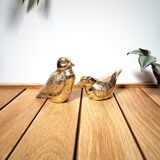 Pair brass birds