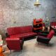 Canapé et 2 fauteuils vintage pied compas