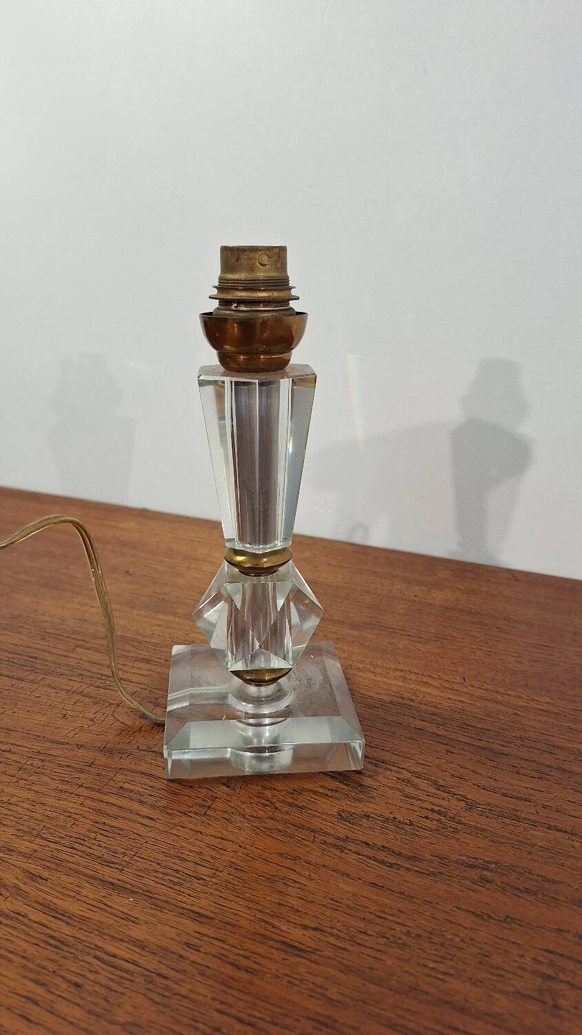 Cut glass lamp base from the 1940s