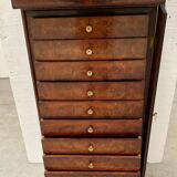 19th century mahogany and veneer cardboard or notary cabinet