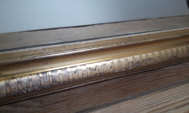 Golden Louis Philippe mirror H122xW84cm with gilded motifs.