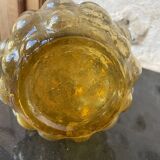 Amber-colored Empoli glass bottle/vase, 1970s