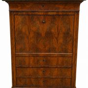Flamed Mahogany Secretary - Louis-Philippe Period, 19th Century