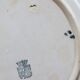 Flat plate iron earth Onnaing - Blue-black plant decoration on ivory background