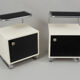 Pair of Black and white bed side tables made in 1940s Czechia