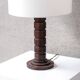 Turned oak art deco french table lamp
