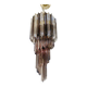 Smoked and Clear "Quadriedro" Cascade Chandelier Murano Glass